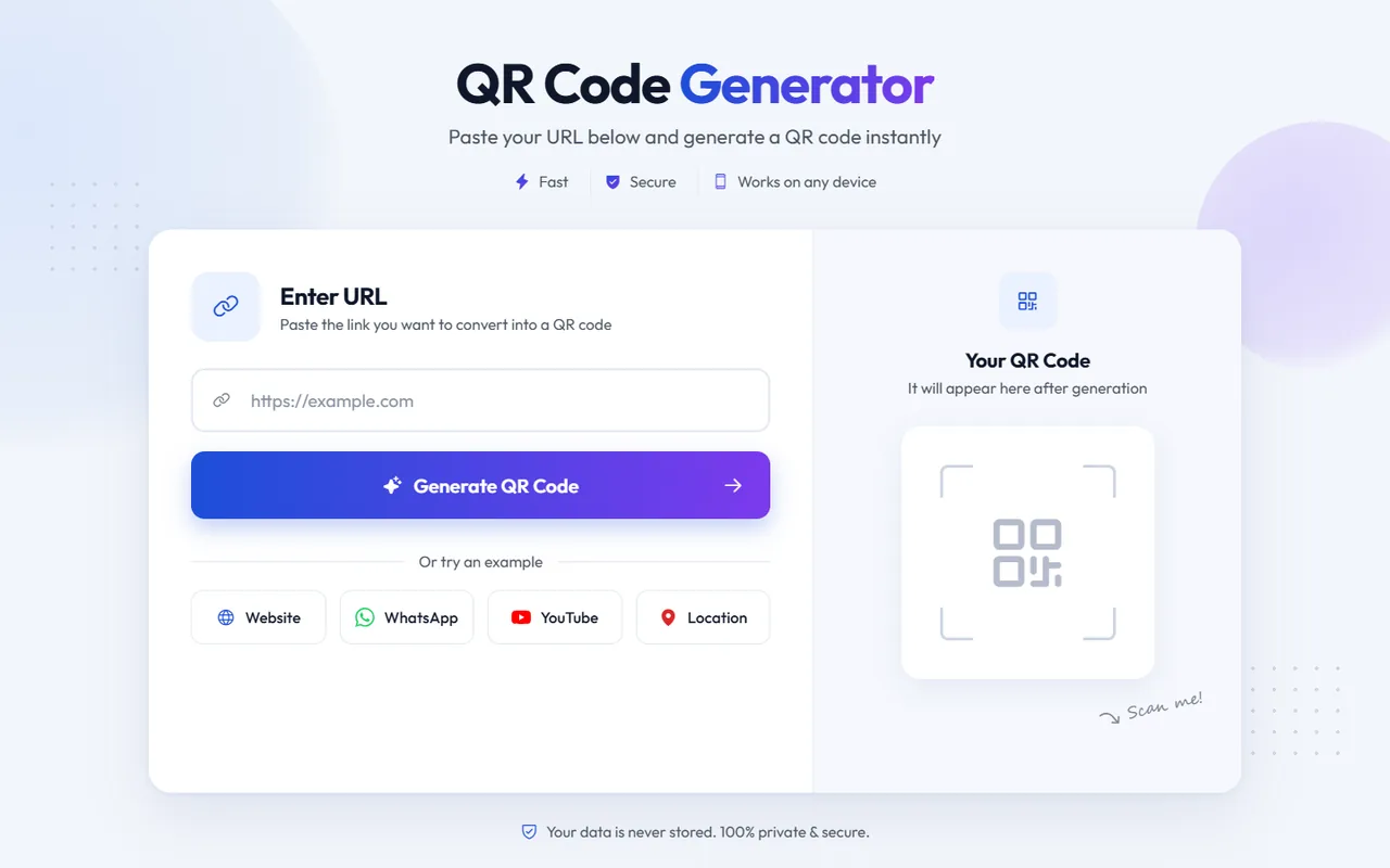 Screenshot of QR-Generator